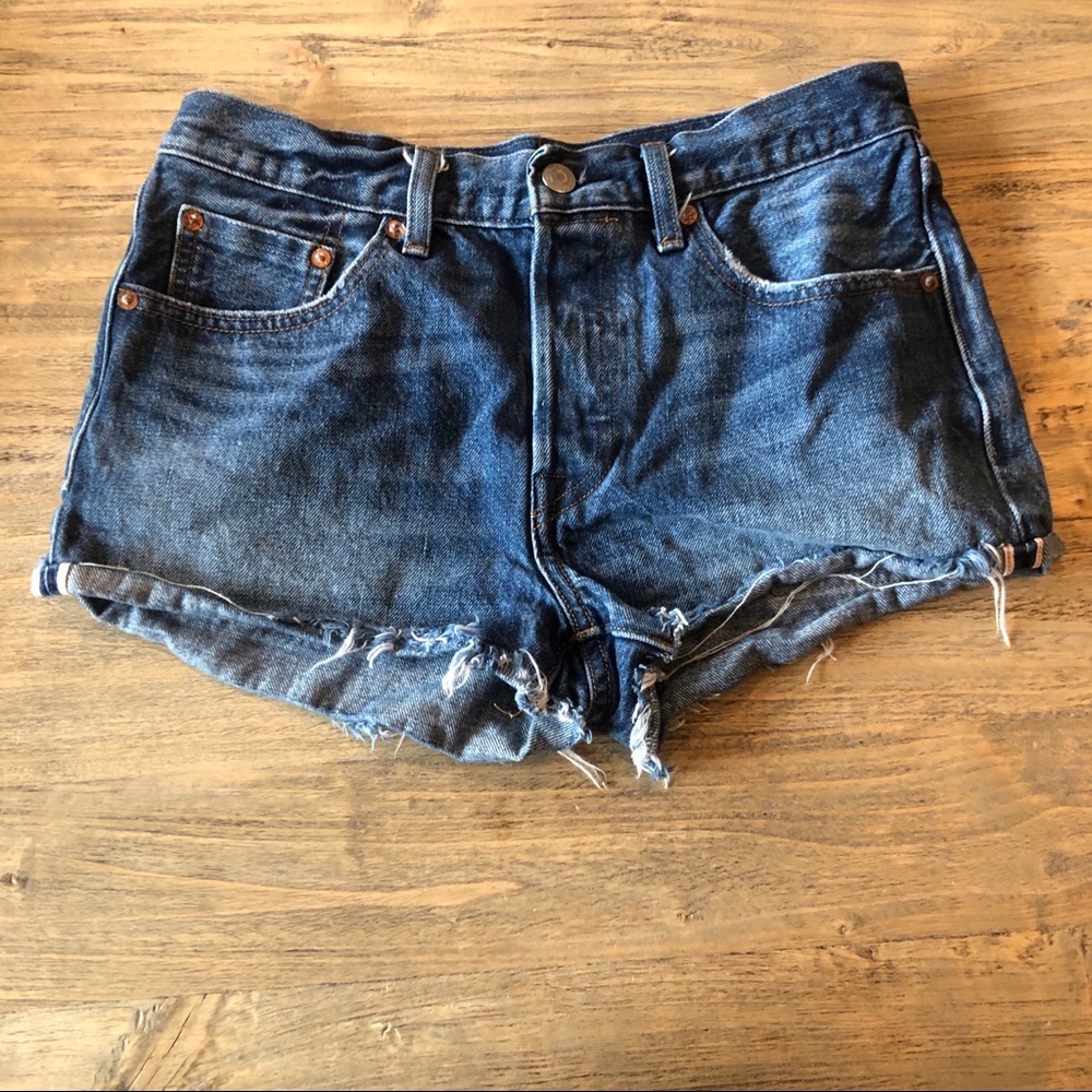 Levi’s 501 Dark Wash High Wasted Shorts